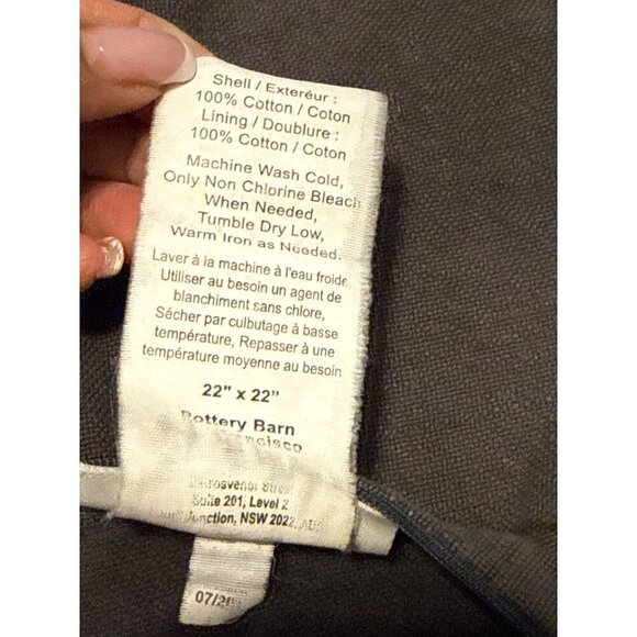 2 Pottery Barn Grey Moroccan Tile Embroidered Pillows Shams 22X22 - Picture 4 of 11